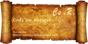 Csépe Roland névjegykártya